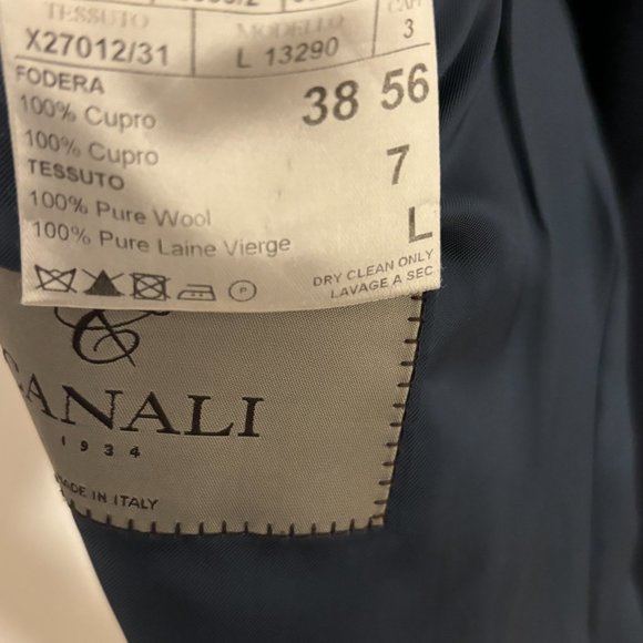 Canali Bue Checked Wool Sport Coat/ Blazer 44/46 Made in Italy - Picture 12 of 12